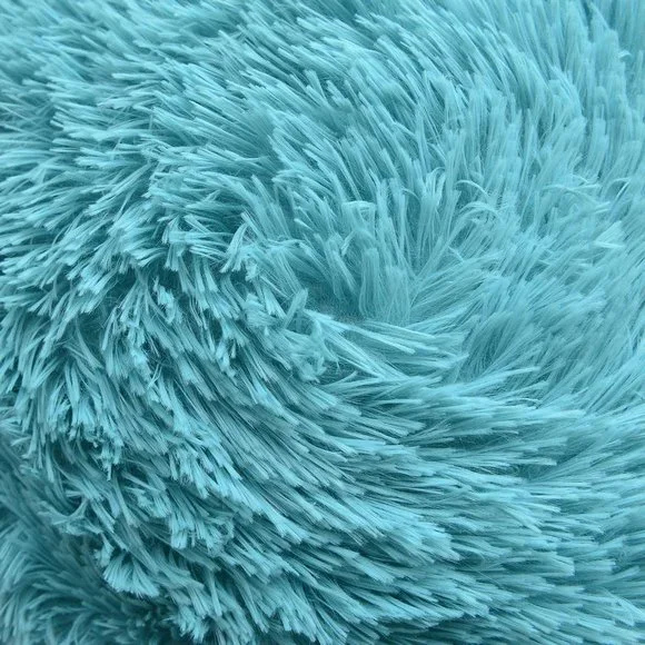 Teal Luxury Furry Adorable Trendy Throw Pillow Decor Cover Set Bedroom/Sofa - Picture 4 of 7